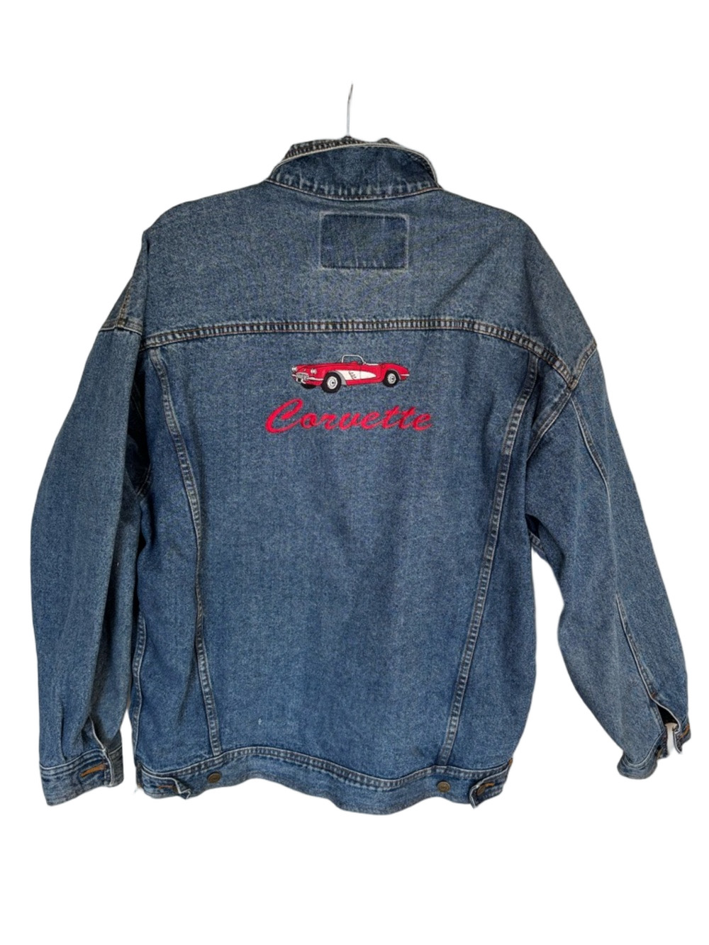 Vintage Corvette Embroidered Jean Jacket